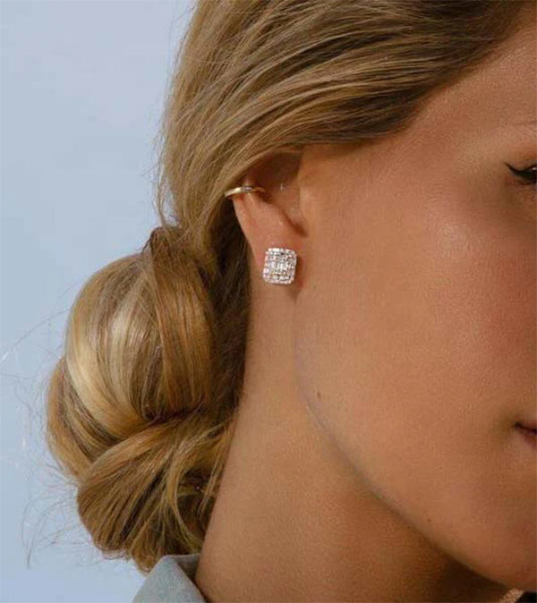 Baguette Square Studs