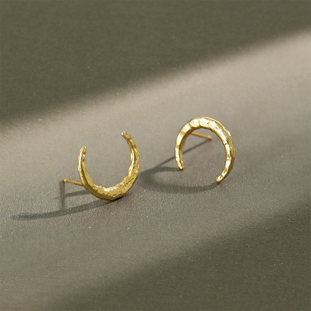 Crescent Moon Studs