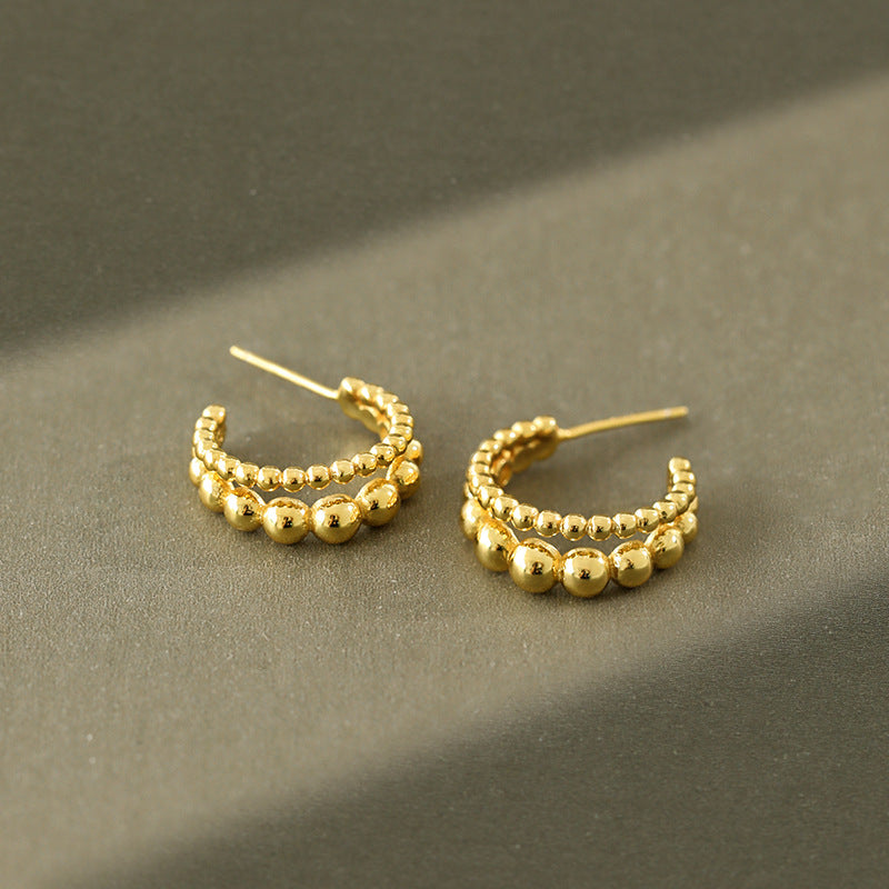 Double Beaded Hoops