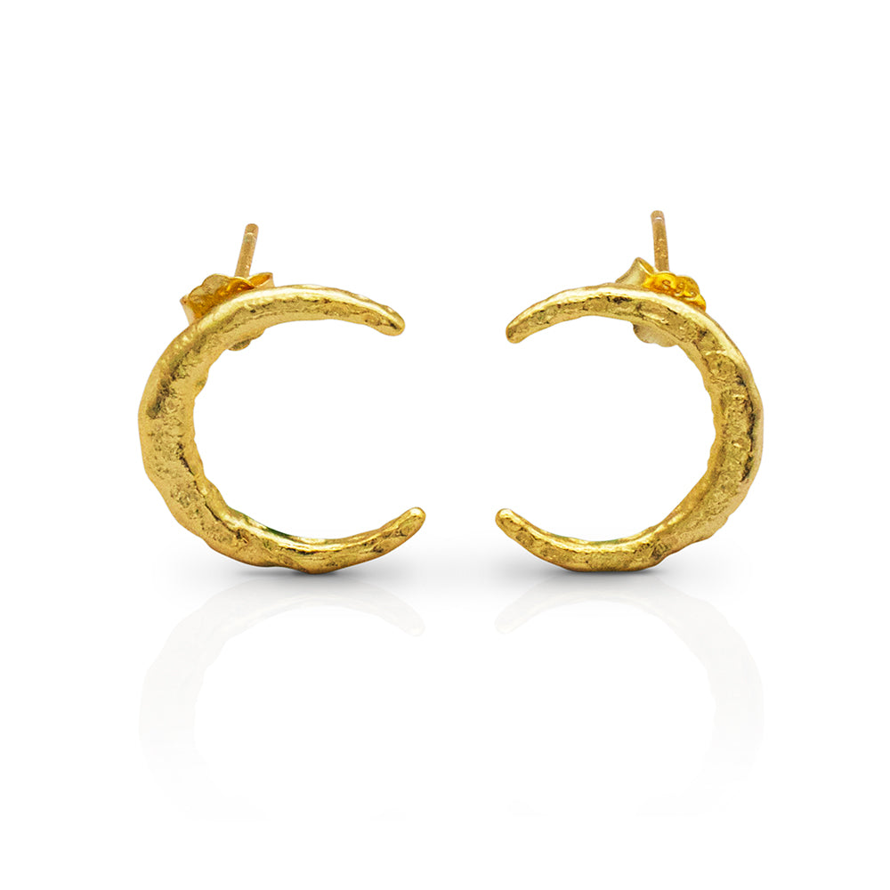 Crescent Moon Studs