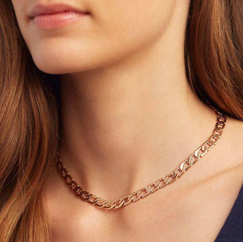 Flat Cuban Chain Necklace