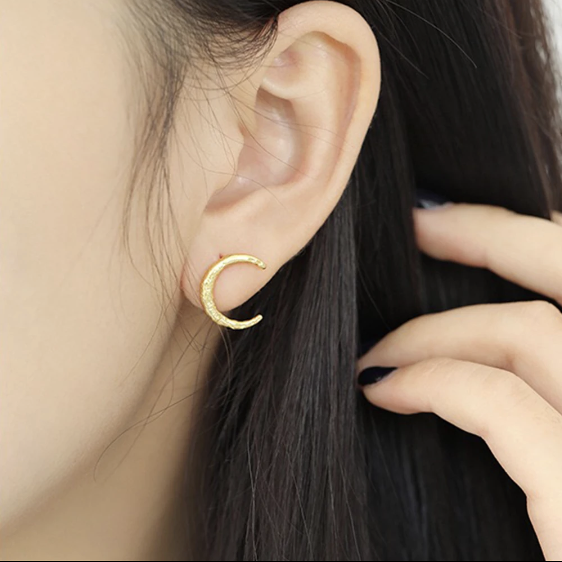 Crescent Moon Studs
