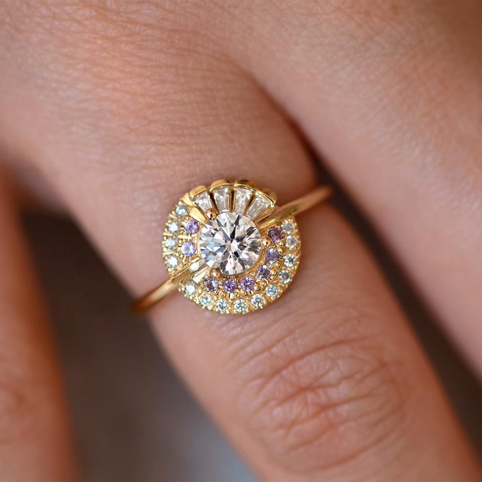 Art Deco Cluster Stone Ring