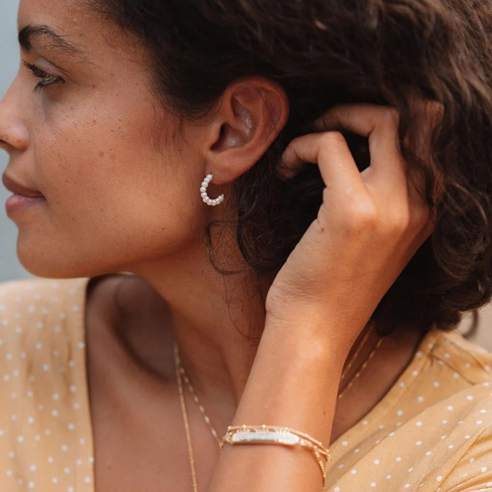 Pearled Hoops
