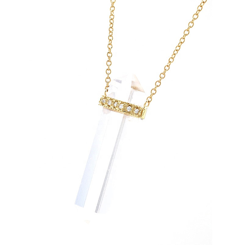 Double Point Quartz Charm Necklace