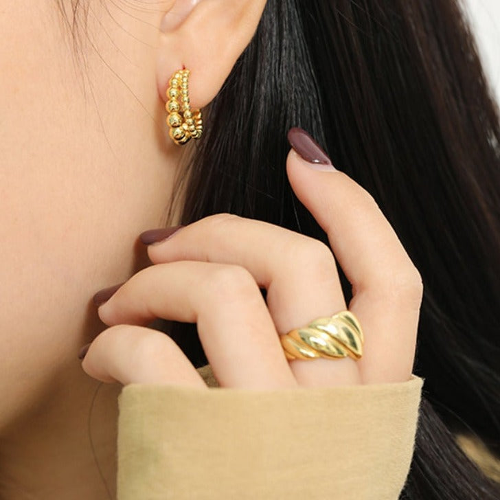 Double Beaded Hoops