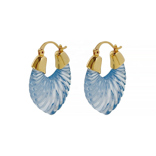 Periwinkle Resin Hoop Earrings