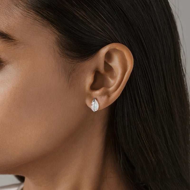 Moonstone Teardrop Stud Earrings