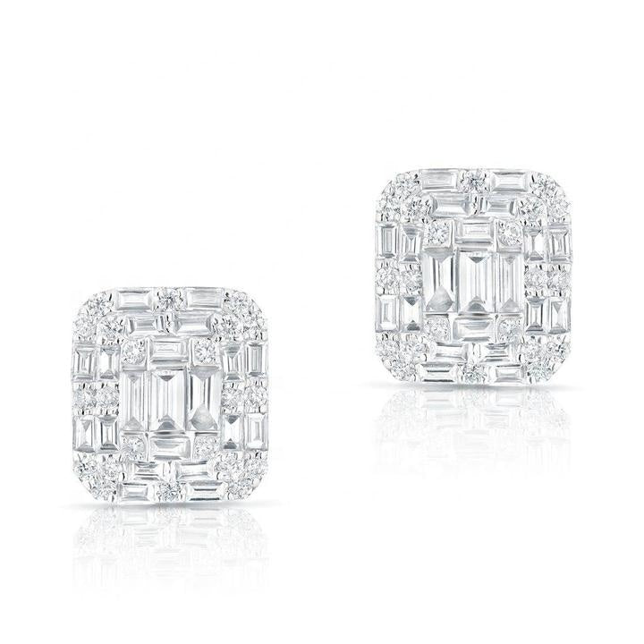 Baguette Square Studs