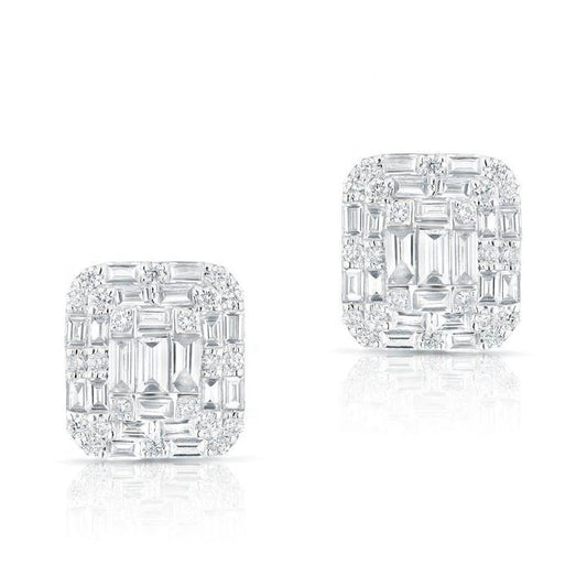 Baguette Square Studs