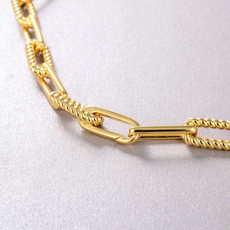 Textured Large Link Chain Necklace