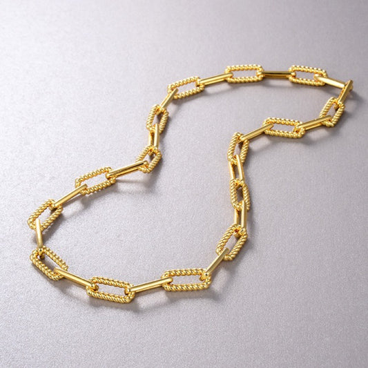Textured Large Link Chain Necklace