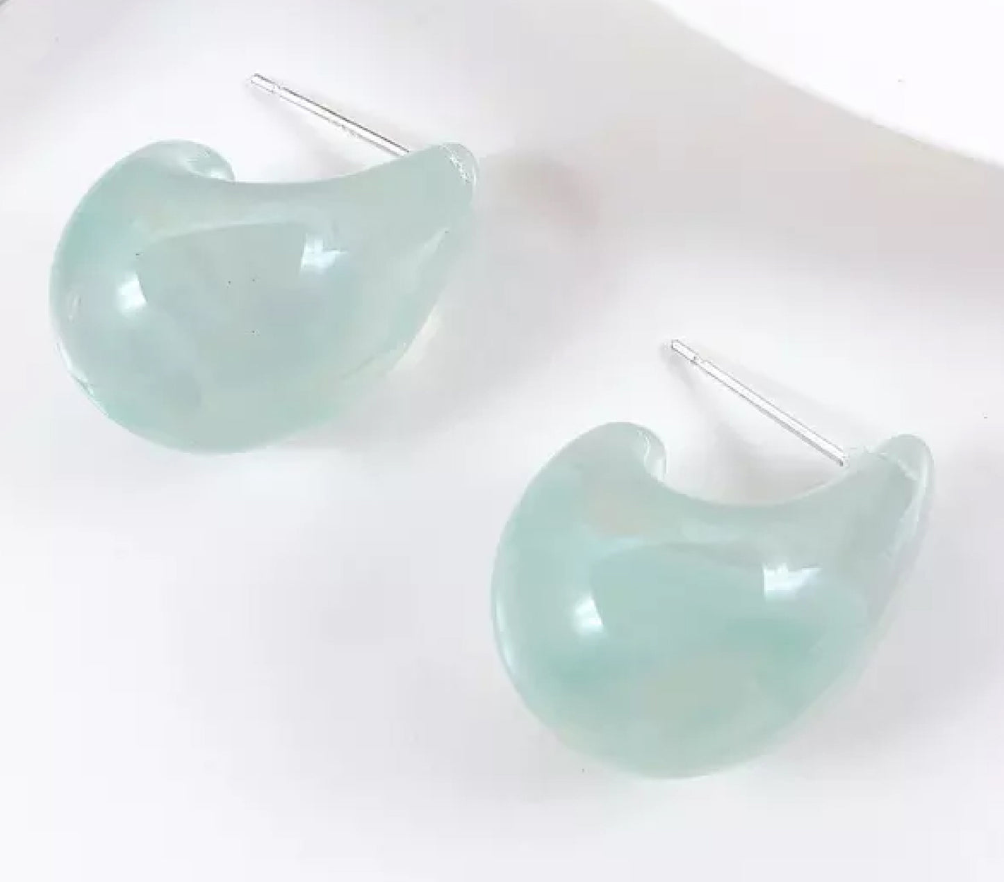 Cotton Candy Resin Hoop Earrings